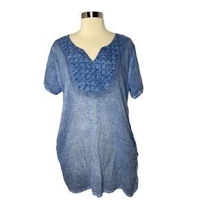 Sacred Threads Boho Patchwork Tunic Dress • Size M • Relaxed Cozy Style